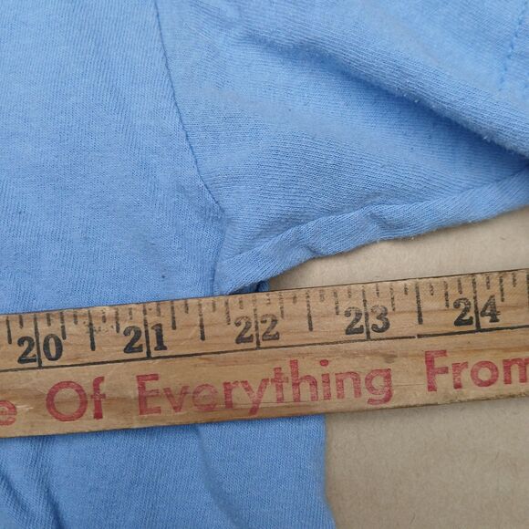 Cropped T-Shirt Not Today Satan Blue Crew Neck Raw Hem Graphic Tee Humor - Picture 6 of 7